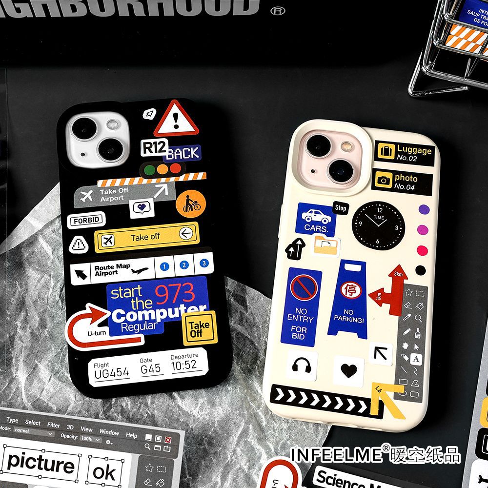 Infeel.Me pegatinas adhesivas icono serie original icono de vida DIY cuentas de mano simple pegatinas de material