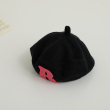 韩版儿童贝雷帽个性彩色大字母南瓜帽男女童宝宝凹造型走秀时装帽