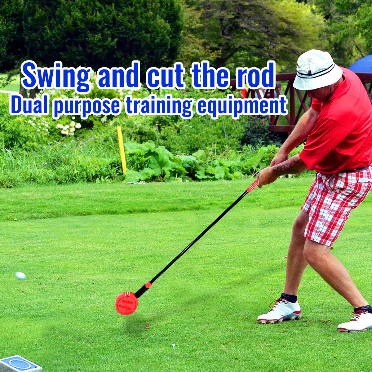 Golf swing palo entrenador de corte de varilla N ° 1 de madera de doble uso entrenador interior práctica novato equipo de calentamiento palo