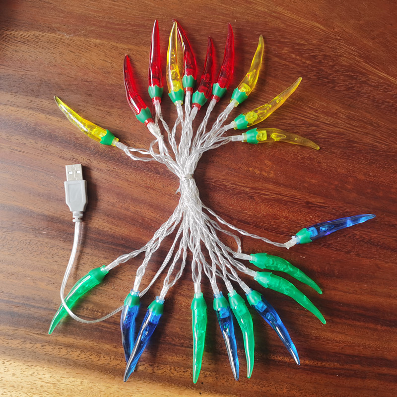 LED luces de colores de pimienta roja luces de cadena luces intermitentes Año Nuevo Navidad vacaciones decoración atmósfera luces Año Nuevo decoración del hogar iluminación