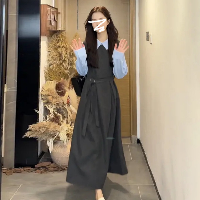 感初春装连衣裙子女2025新款开春韩系穿搭配一整套早春季长裙|undefined