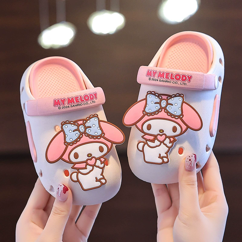 Детские сандалии-кроксы Melody Sanrio для девочек, принцесса, пляжные, водолазные сандалии, обувь с мягкой подошвой
