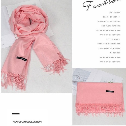 Autumn and winter style imitation cashmere scarf, women's solid color brushed fleece, pure color thickened long scarf, anti-pilling tassel shawl, factory direct sales