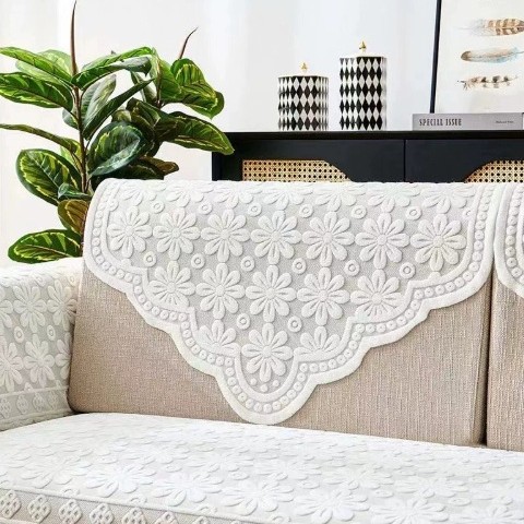 沙发巾蕾丝加厚防滑靠背巾扶手盖布沙发垫三角巾布艺沙发套罩搭巾