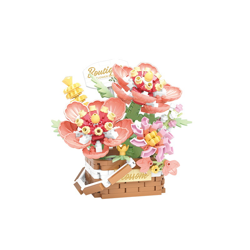 레고 블록 꽃 다육식물 화분 장미 꽃다발 식물 불멸의 꽃 조립 장난감 장식품 소녀 선물과 호환