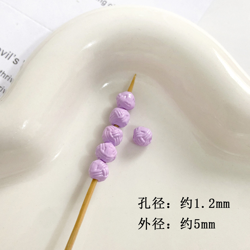 烤漆螺纹毛线珠彩色条纹diy散珠串珠手机链条包挂件饰品配件材料|undefined