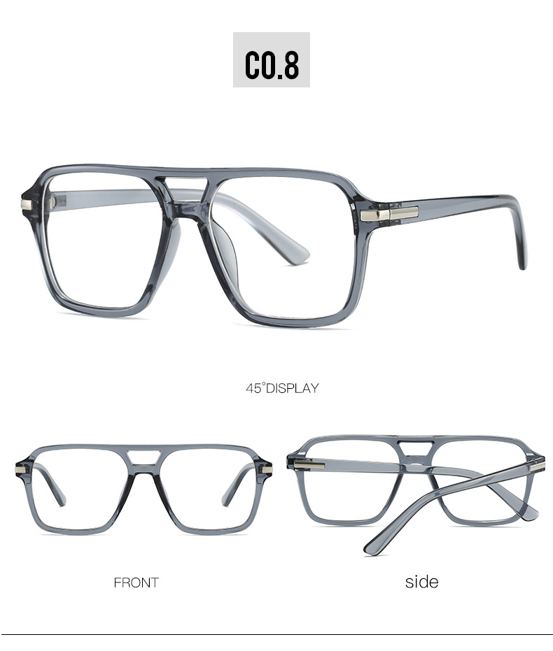 55g Weight Full rim frame Glasses Structure Glasses Classification PC Lens Material Square Glasses Style Outdoor, Street Occasion Geometric Pattern All Seasons Season Unisex Gender Streetwear Style Streetwear Geometric PC Square Full Rim Frame Optical Glasses 14