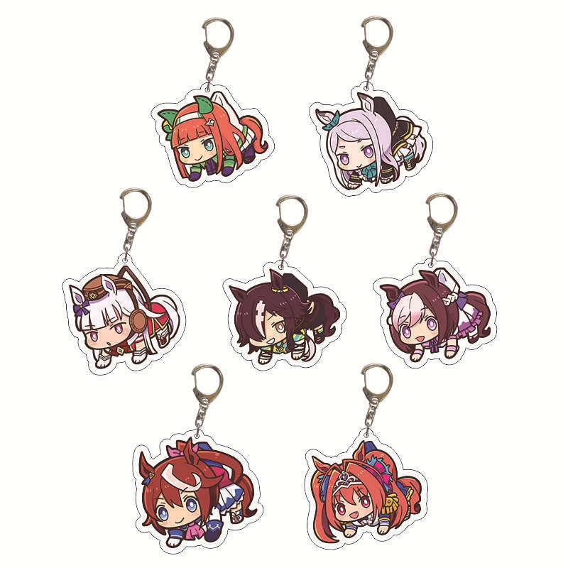 Horse racing Niang Donghai Emperor two-dimensional cartoon anime peripheral eyes white Macquin badge small pendant bar DIY