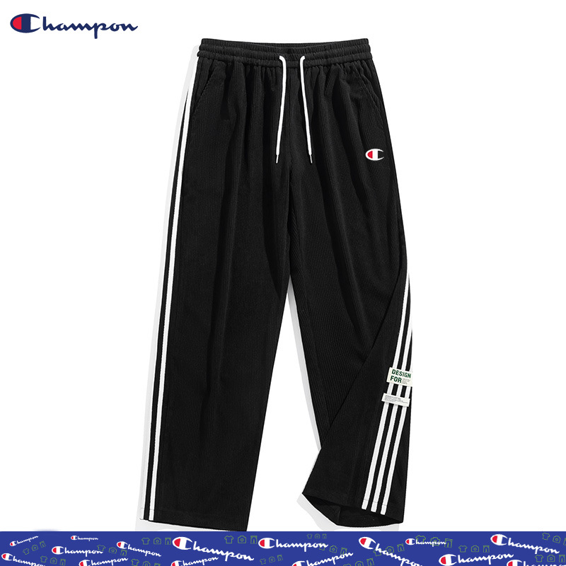 冠军涂鸦2025秋冬直筒休闲运动百搭长裤情侣款灯芯绒男子高街卫裤