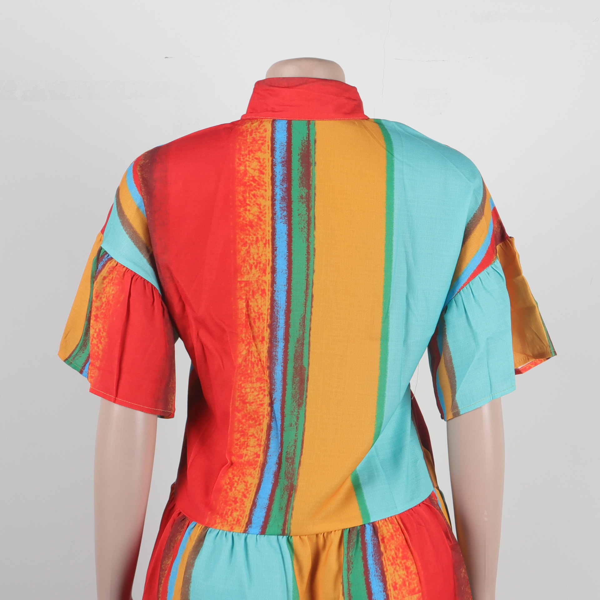 Slim Fit Printed Color Contrast Patchwork Short Dress Colorful Coat Short Sleeve Shirt Dress 14 Slim Fit Printed Color Contrast Patchwork Short Dress Colorful Coat Short Sleeve Shirt Dress