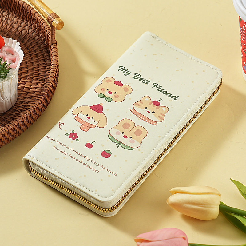 Cartera transfronteriza para mujer de dibujos animados largos lindo wallet billetera de gran capacidad billetera para mujer billetera transfronteriza