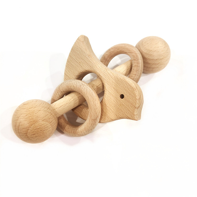 木製幼児おもちゃガラガラおしゃぶり赤ちゃん 100 日写真小道具アクセサリーおもちゃ木製リング