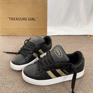 High-value White Shoes Women's Spring New Student Ins Solid Color Street Shoes Hong Kong-style Retro Sneakers