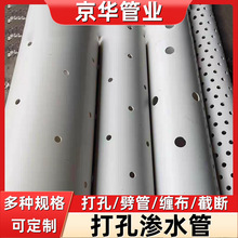 京华管道打孔pvc管渗水排水管带孔PE管绿化打孔透水波纹管