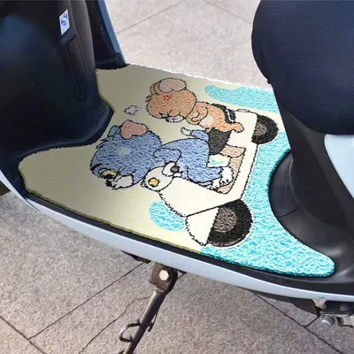 for battery car waterproof dust removal, Electric vehicle foot mat - 213-cat-and-mouse-width-50xlength-70cm
