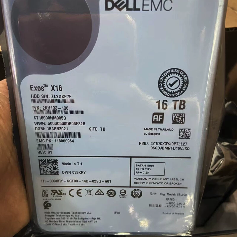 16T SATA жесткий диск 16TB 7.2K DEL EMC ST16000NM005G