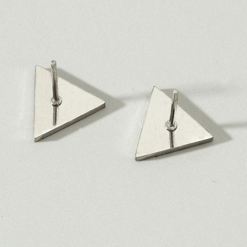 Fashion Jewelry Triangle Stud Earrings Smooth Ear Buckle Men And Women Stainless Steel Ear Jewelry display picture 4