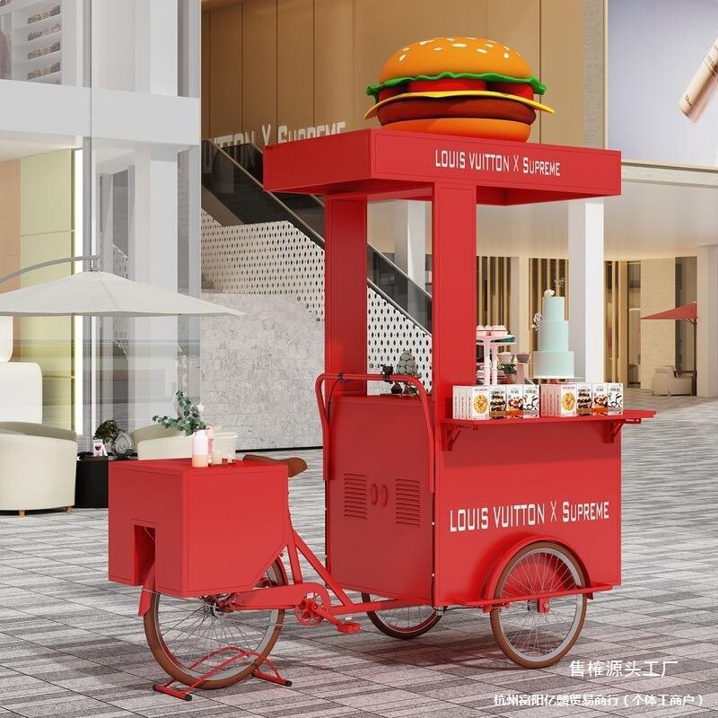 Electric Tricycle for Street Vending, Second-Hand Sales Bicycle, Outdoor Snack Cart, Mobile Stall Vehicle