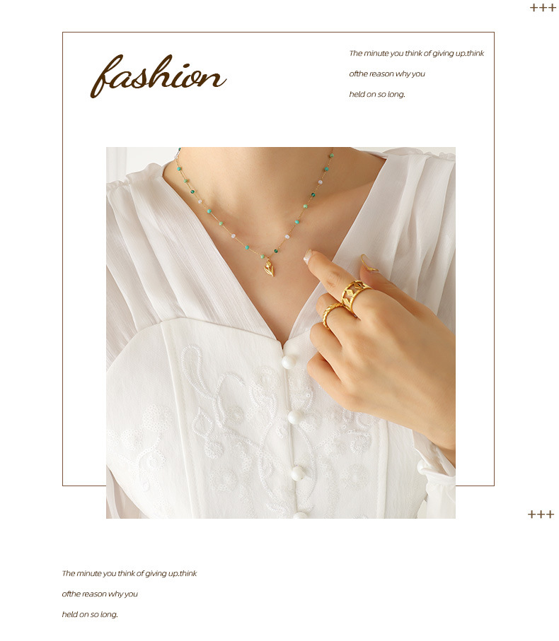Necklace Classification 304 Stainless Steel Chain Material 18K Gold Plating Color PVD Coated Real Gold Plated 18K Gold Flower 304 Stainless Steel Simple Style Waterproof Non Tarnish 304 Stainless Steel Necklace