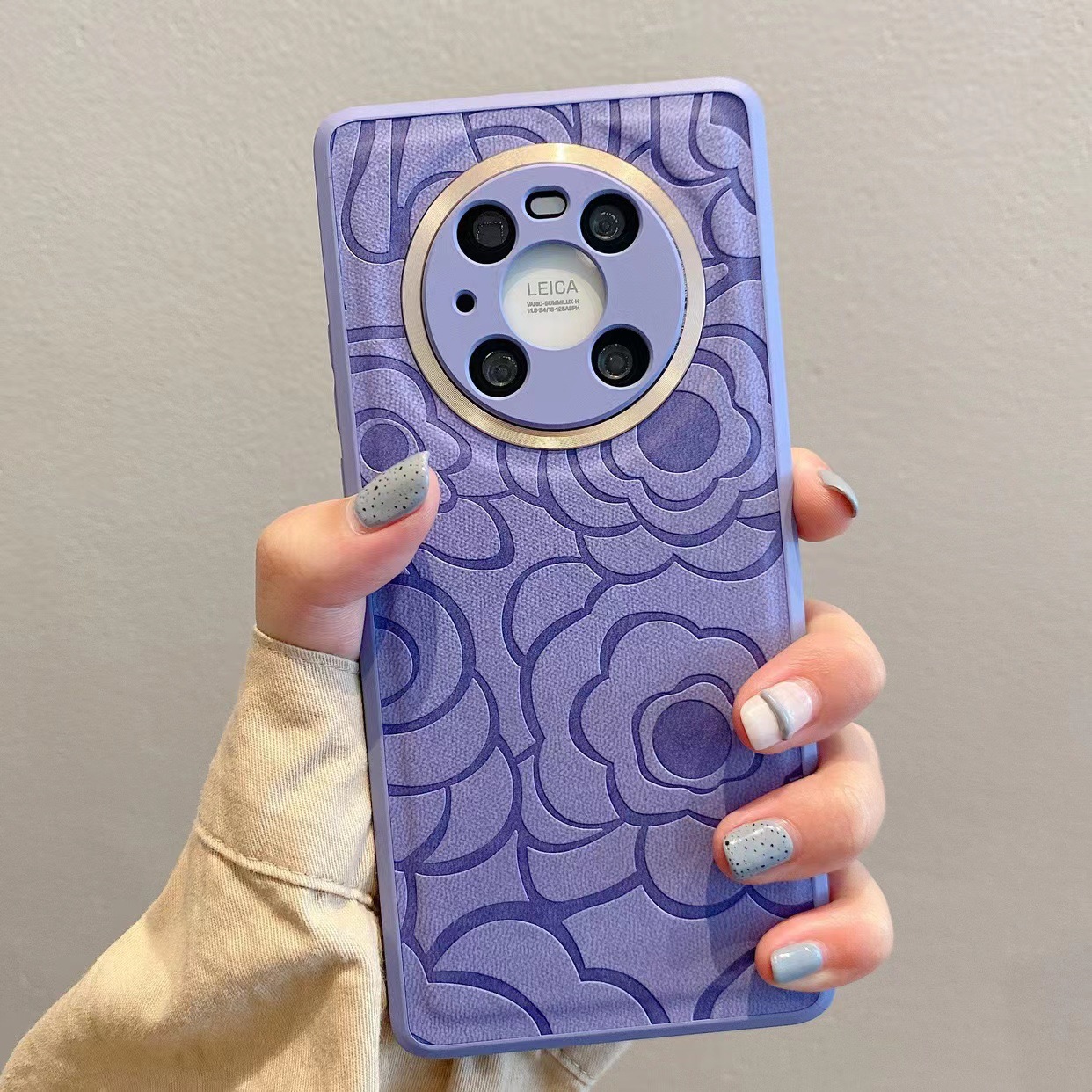 Estilo Chanel Camellia parche para Apple 15/13 caja del teléfono Huawei mate40pro mate50 femenino Nuevo