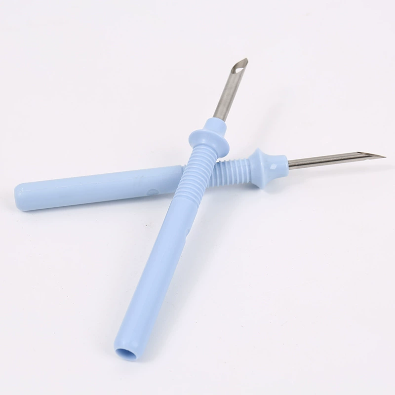 Синяя пластиковая ручка для вышивания, индивидуально упакованная с направляющей ручкой, многофункциональная ручка для русской вышивки