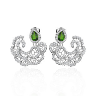 Natural wind clouds natural topaz earrings s925 sterling silver amethyst diopside moire national style color treasure earrings