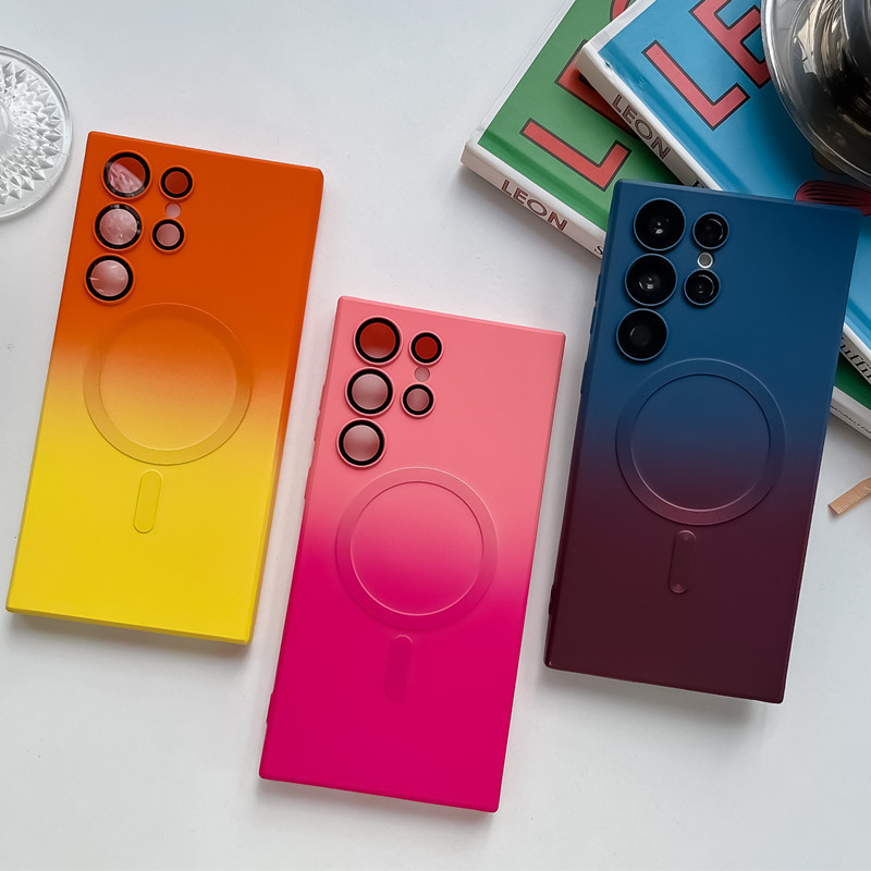 Suitable for Samsung S25 Mobile Phone Case with Magnetic Attraction, Dual-Color Zflip7, Niche A37 Gradient, S26 Ultra Liquid, A57