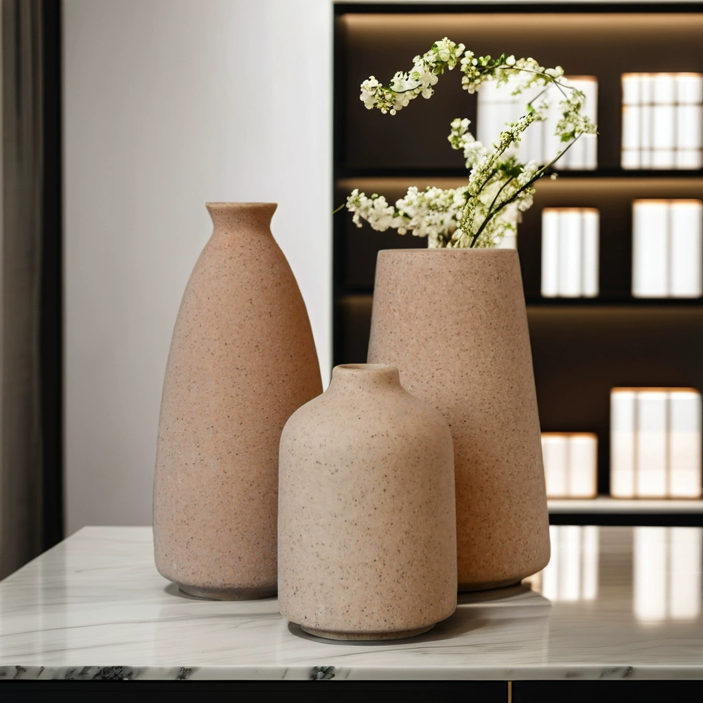 Набор из трех современных минималистских домов белые коричневые вазы керамические поделки для дома украшения Amazon