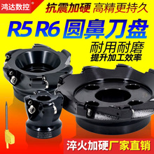 EMR铣刀盘R5R6圆鼻刀盘数控刀盘开粗圆刀头铣床CNC加工中心牛鼻刀