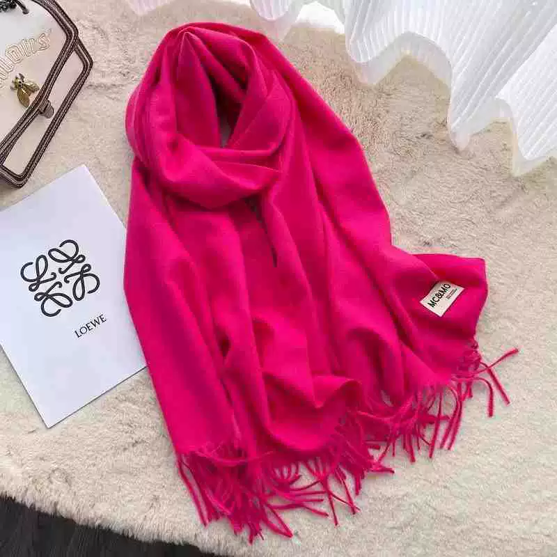 Colored winter scarf, red cashmere, keep warm universal cloak, increased thickness