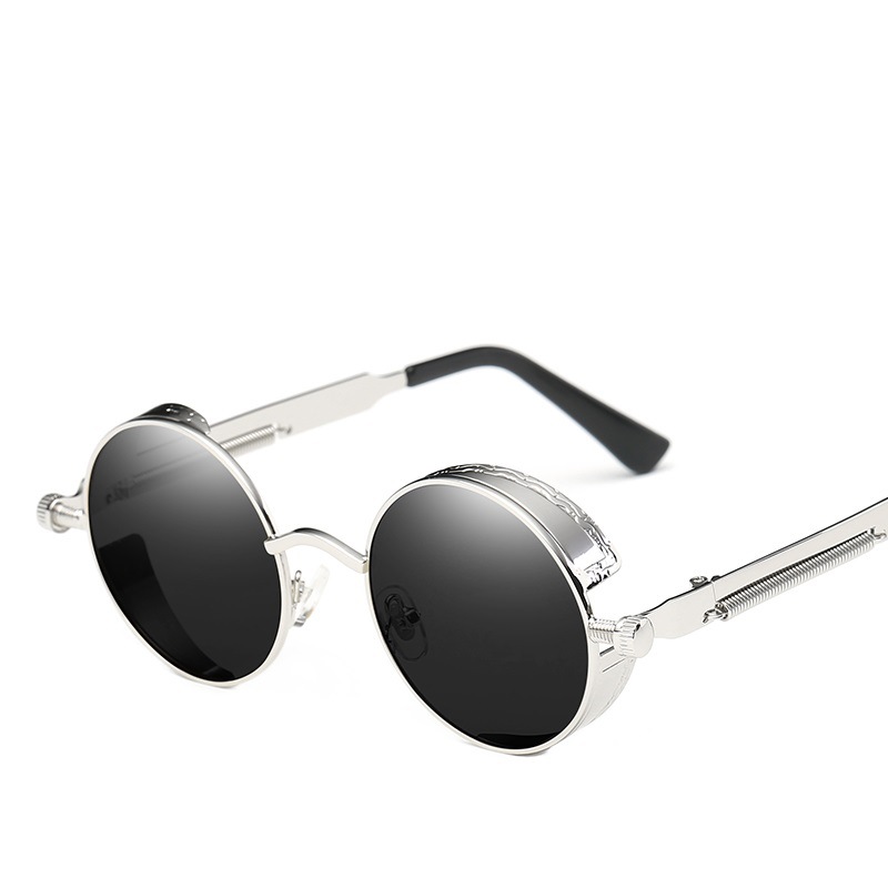 Clásico Steampunk gafas de sol europeo y americano ronda reflectante gafas de sol hombres y mujeres retro moda gafas de sol 0914