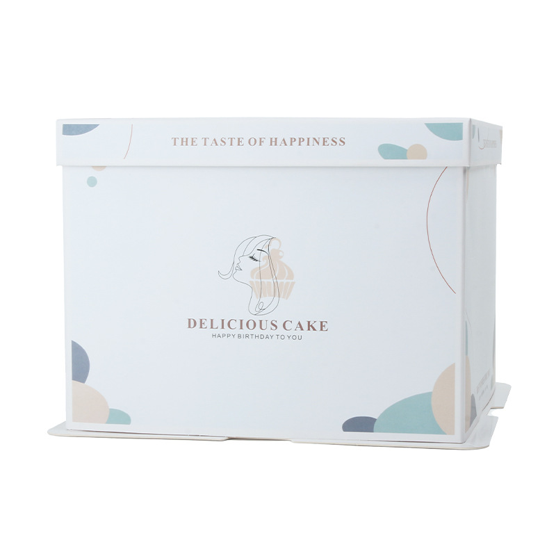 Caja de pastel de cumpleaños caja de embalaje caja de cartón 6 6 6 8 8 10 10 12 pulgadas 14/16 pulgadas de alta gama cuadrada portátil engrosada