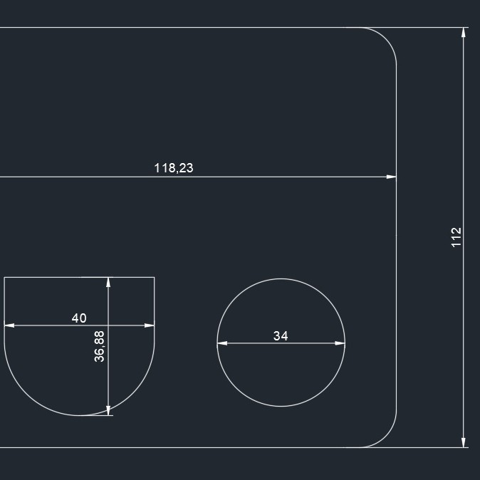 2개의 구멍이 있는 벽걸이형 수납선반