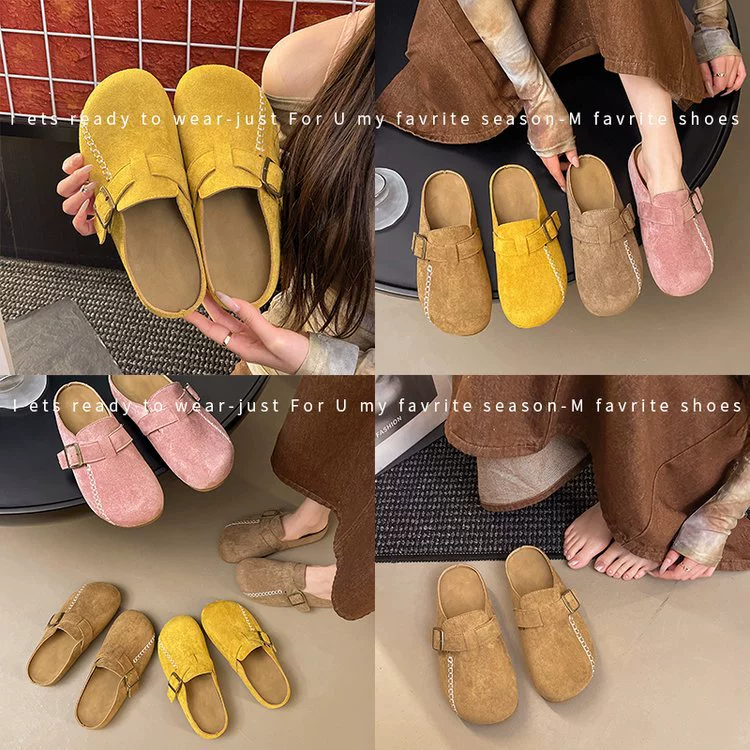 Шлепанцы Birkenstock для женщин, 2025 новые с толстой подошвой, закрытый носок, полушлепанцы, ленивые одношаговые мягкоподошвенные универсальные Birkenstock