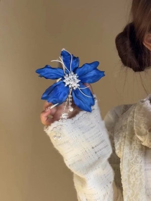 ライトピンク模擬ヘアピンヘアアクセサリー花女性のヘアピンスタイルサイドヘッドドレス桜雰囲気写真春 4|undefined