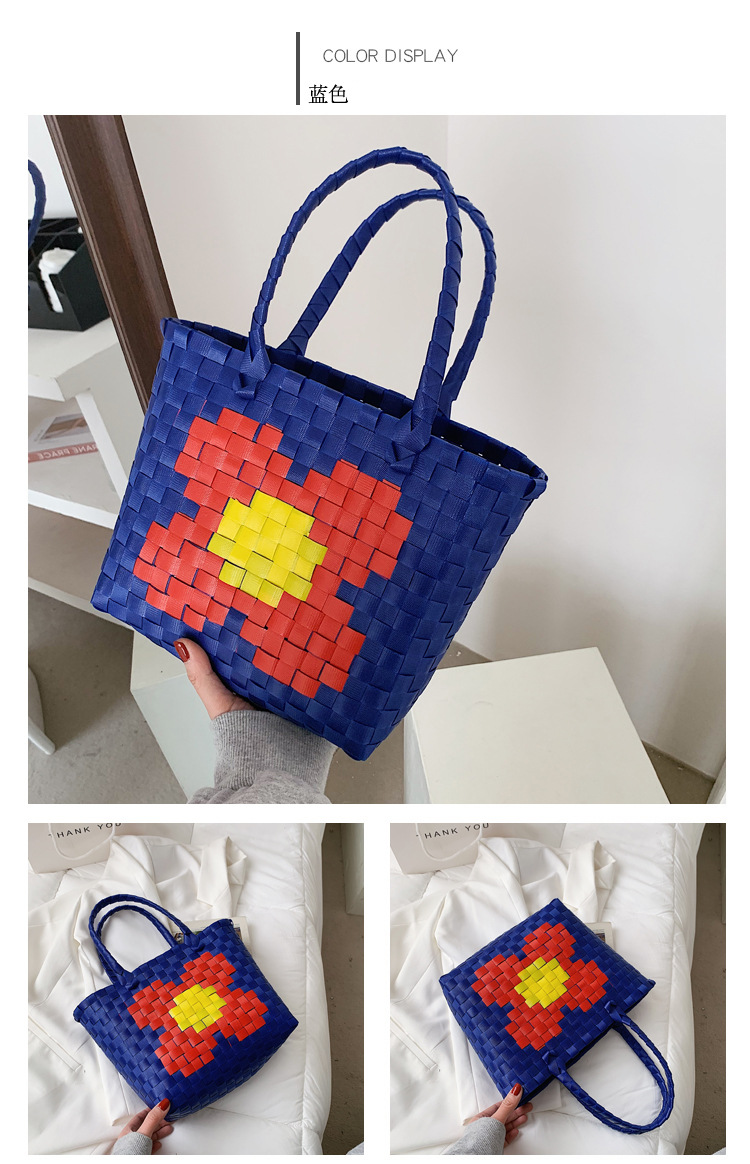 Fashion Color Woven Portable Bag display picture 4