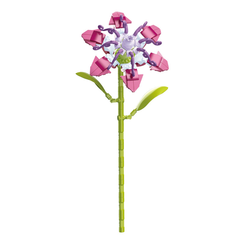 钻马积木花永生花束抱抱桶仿真花小颗粒积木DIY玩具七夕女生礼物|undefined