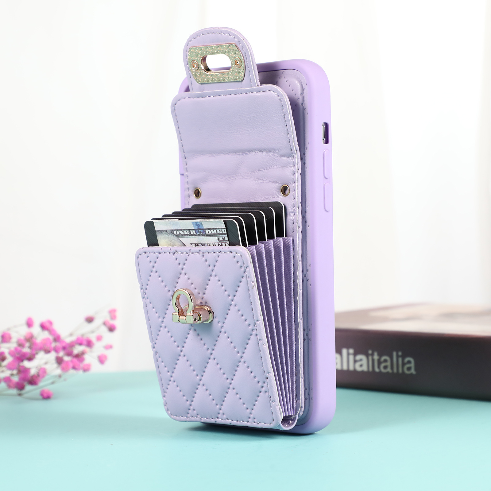 Adequado para iPhone 15 PROMAX Pequeno órgão de vento perfumado Inserir capa de telefone Samsung S23U Multi Card Cover_voghion.com