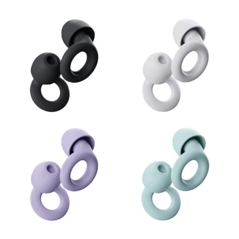 Cross-Border Soundproof Earplugs, Colorful Anti-Noise Earplugs, Lopo Silicone Earplugs, Noise Reduction Soundproof Earplugs, Silicone