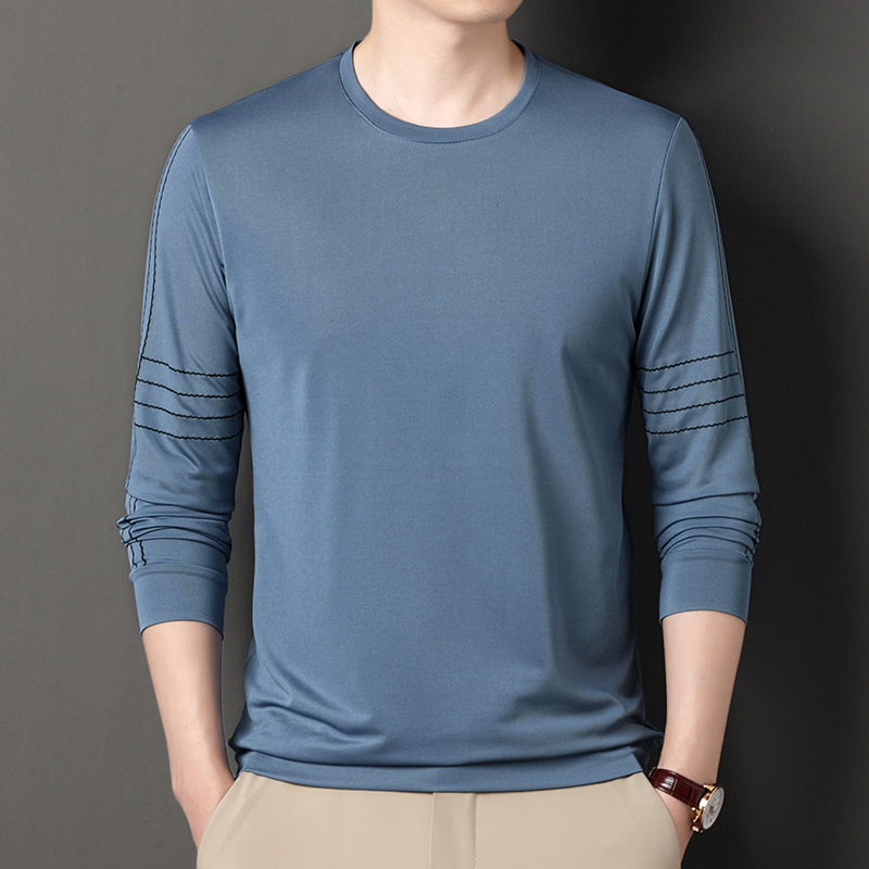 Autumn solid sweatshirt, thin long-sleeve, round collar, loose fit
