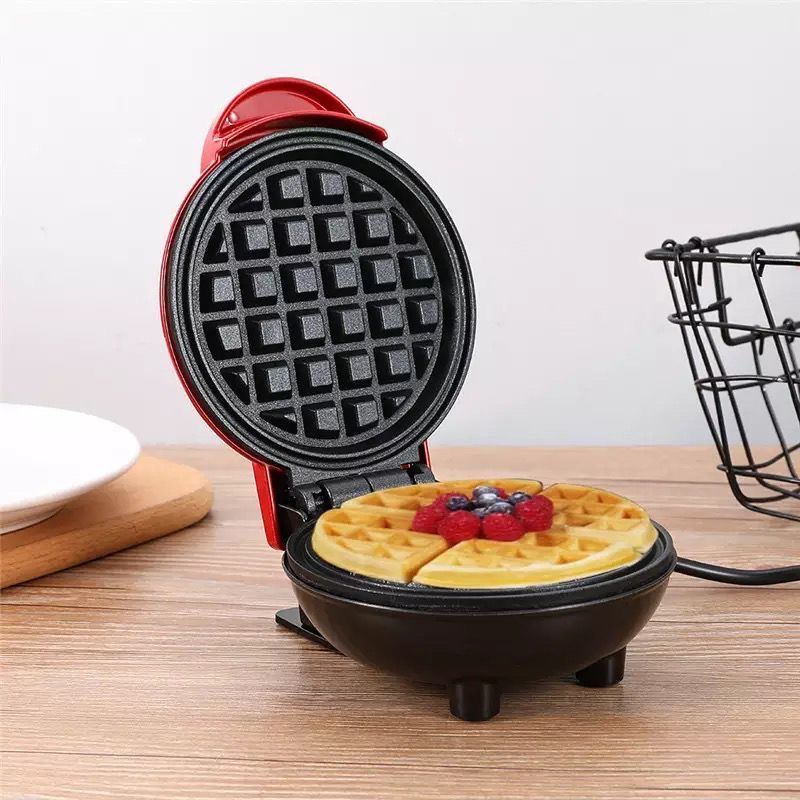 Double-Sided Heating Mini Love Waffle Machine Automatic Temperature Control Small Household Electric Baking Pan Portable Breakfast Machine