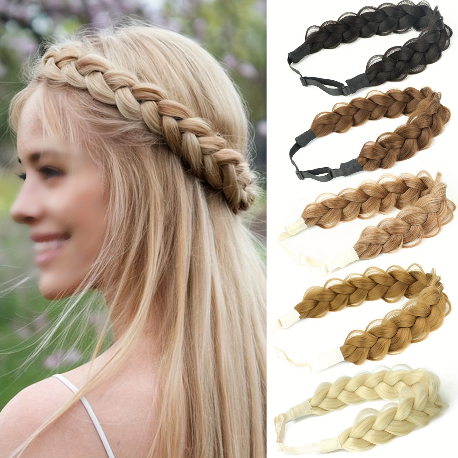 Trenza de hueso de pescado ajustable elástica europea y americana de alta temperatura transfronteriza cabeza de tejido manual