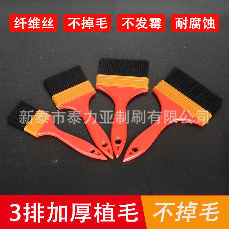 Venta al por mayor mango rojo cepillo negro herramienta de pintura cepillo mango de plástico cepillo de pintura multi-especificación cepillo de limpieza de alambre de fibra