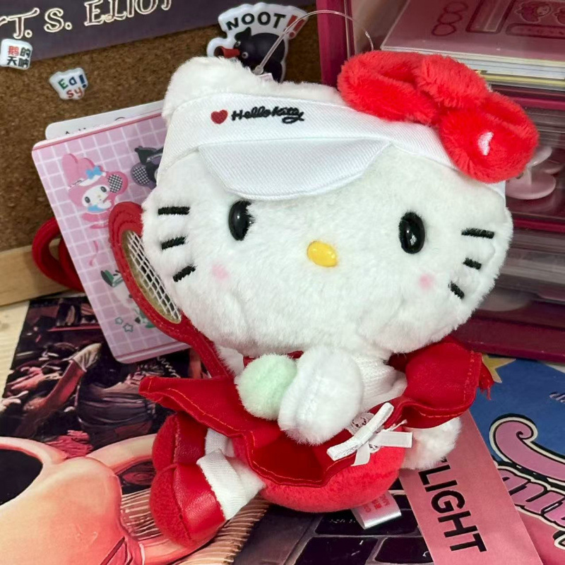 黑色草帽kitty帽宝宝挂件爱心扣公仔玩偶可爱赫本风挂饰钥匙扣|undefined
