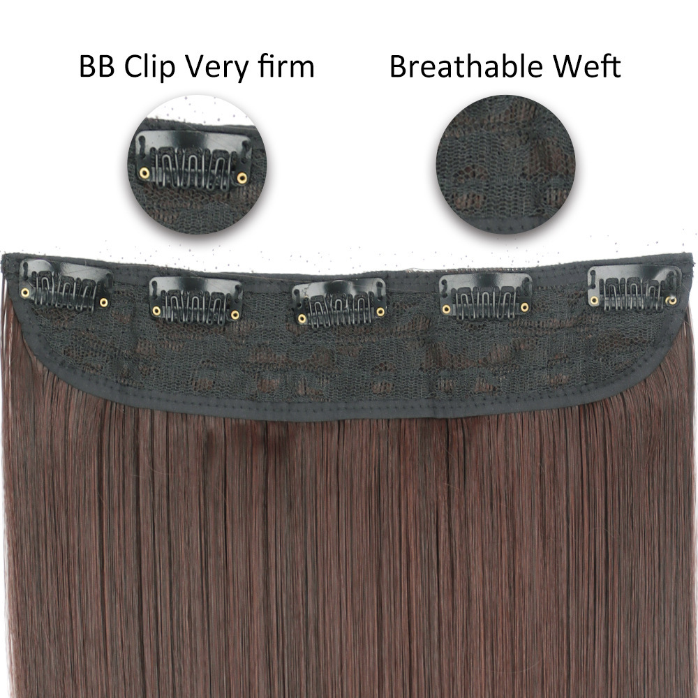 55CM pelucca de cabello recto de mujer una pieza de extensión de cabello de cinco tarjetas pelucca de cabello fluffy