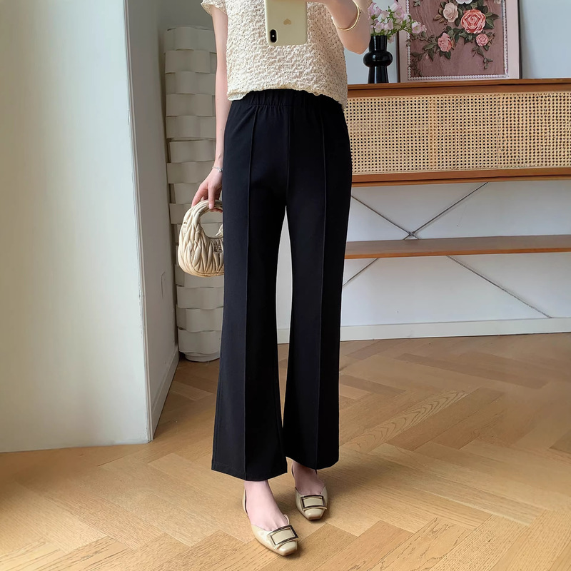 Pair with the Ultimate Pants/Anti-Wrinkle Pants That Make Your Legs Look Straight! High-End Slimming High-Elastic Flared Pants for Women, Spring Black Pants H033109 Pair with the Ultimate Pants/Anti-Wrinkle Pants That Make Your Legs Look Straight! High-End Slimming High-Elastic Flared Pants for Women, Spring Black Pants H033109
