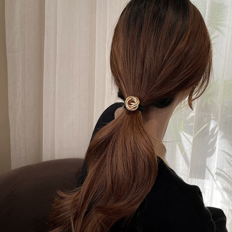 Lady Circle Alloy Rubber Band Plating Hair Tie display picture 2