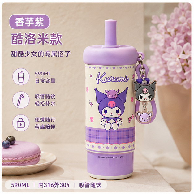 Sanrio taza de paja de aislamiento térmico 2026 nuevo tipo de taza de tritan animada para perros tritan gran capacidad