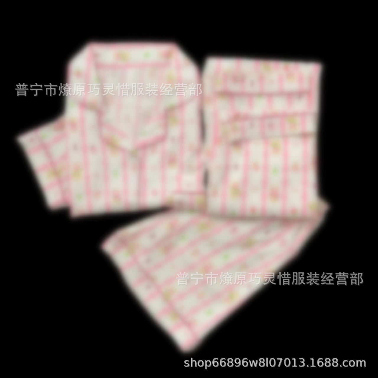 Pajamas de tres piezas de torta de oso para mujeres de verano, pantalones de manga corta, nubes de algodón adorable, viento en 2025 nueva ropa para el hogar