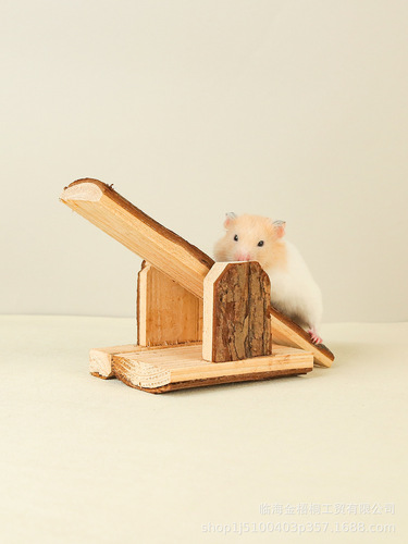 Hamster Supplies Seesaw Natural Log Toy Golden Bear Pet Supplies DIY Cage Gnawing and Molaring Combination